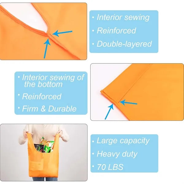 Compact Foldable Polyester Square Tote Bag