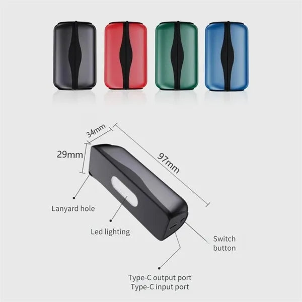 10000mAh Magnetic Hand Warmer Power Bank with Flashlight