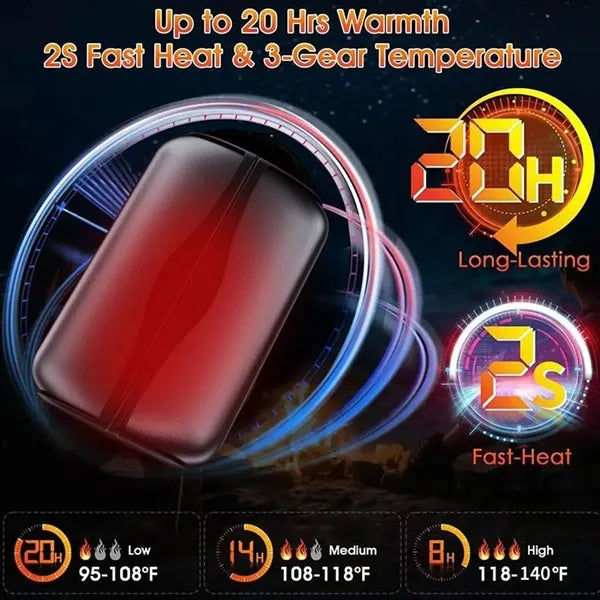 10000mAh Magnetic Hand Warmer Power Bank with Flashlight