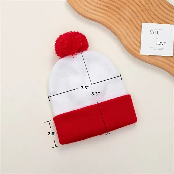 Knit Pom Beanie Hat
