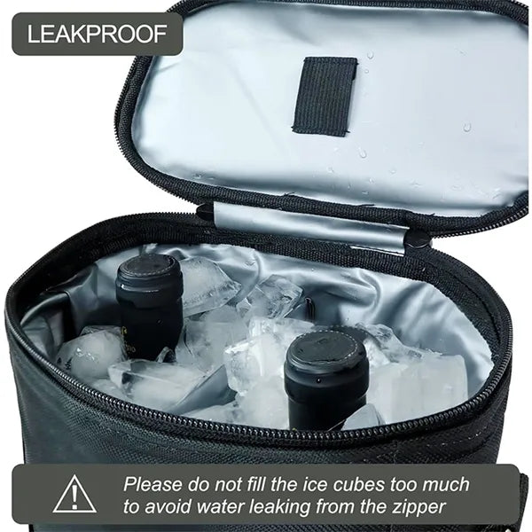 2 Bottle Insulated Leakproof Wine Carrier Cooler Bag