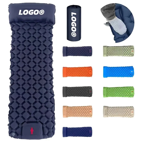Camping Air Mattress Built In Foot Pump Outdoor Sleeping Pad