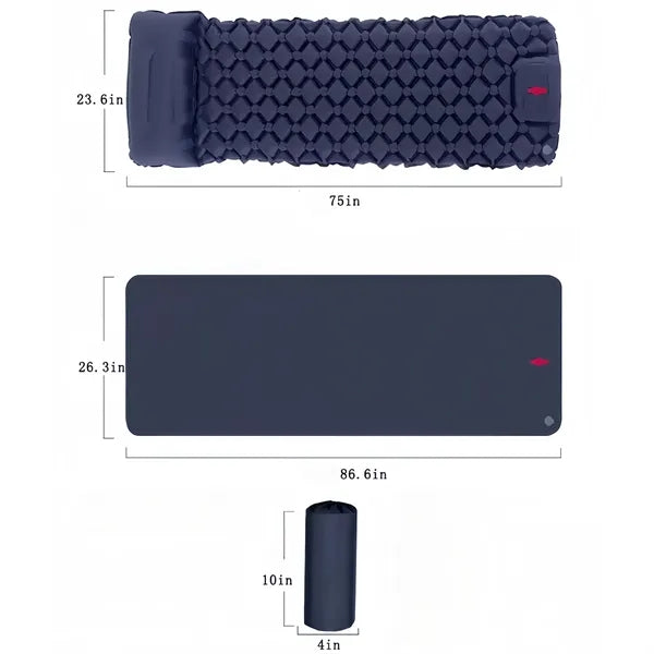 Camping Air Mattress Built In Foot Pump Outdoor Sleeping Pad