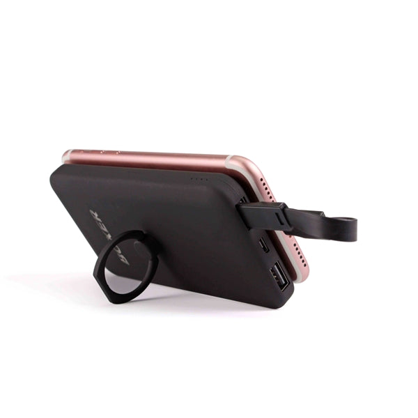 Solar power bank with phone holder