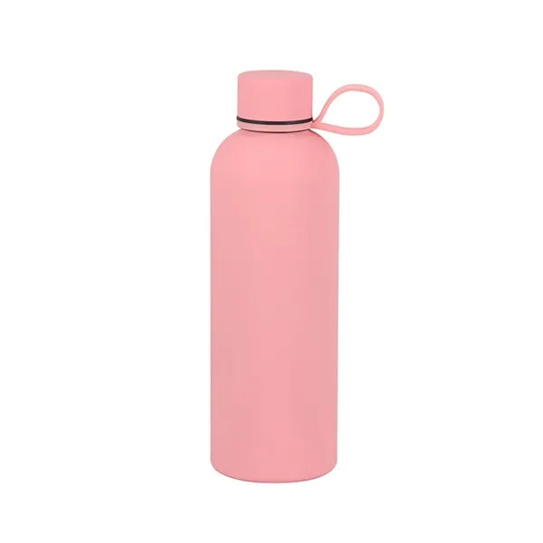 Rubber-Coated Stainless Insulated Bottle with Strap