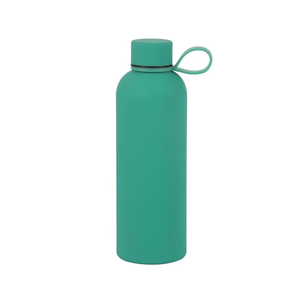 Rubber-Coated Stainless Insulated Bottle with Strap