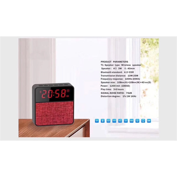 Square Wireless Bluetooth speaker with LED screen