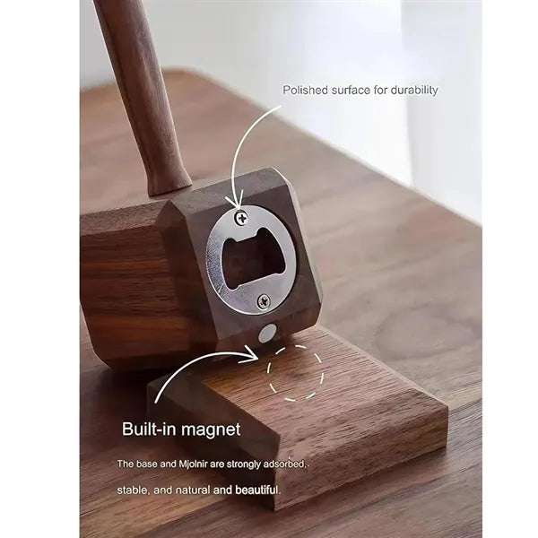 Wooden Thor Hammer Beer Opener