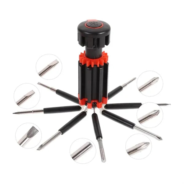 8 in 1 Compact Multi-Bit Screwdriver Kit w/ LED Light