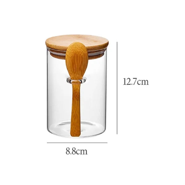 18oz. Eco-Friendly Glass Storage Jar with Bamboo Lid & Spoon