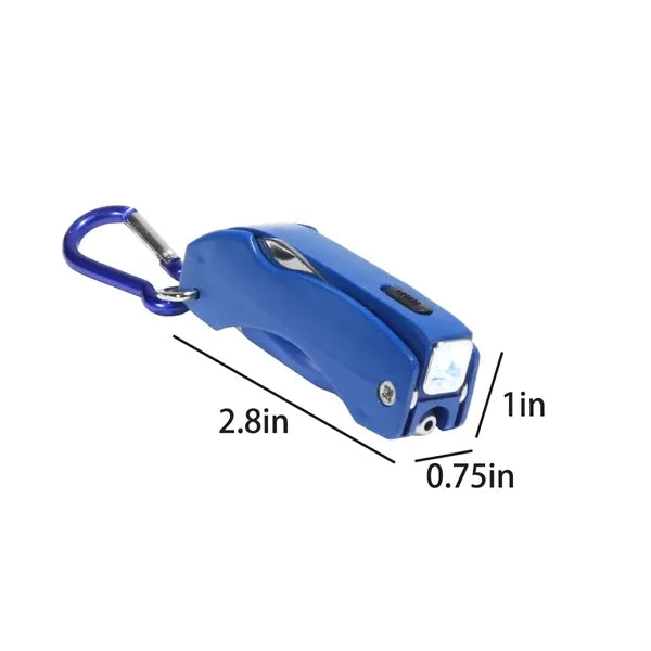 Compact Folding Tool Pen with Keychain Ring & LED Light
