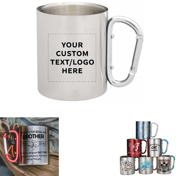 Double Wall Stainless Steel Cup with Carabiner Handle