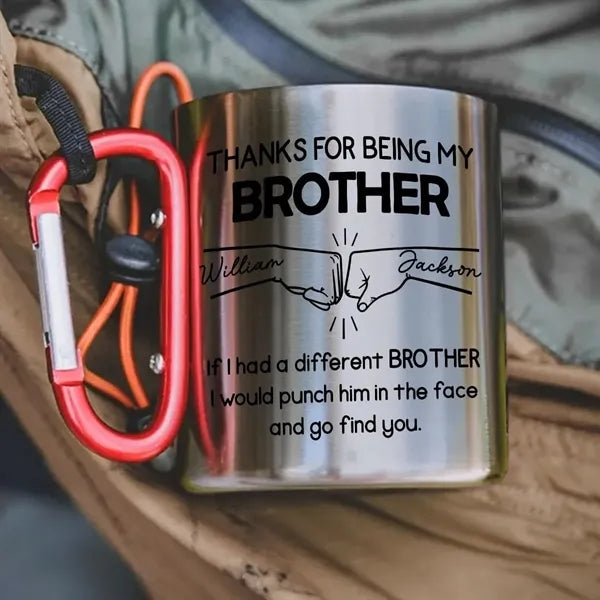 Double Wall Stainless Steel Cup with Carabiner Handle