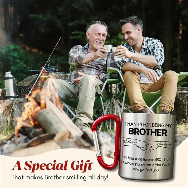 Double Wall Stainless Steel Cup with Carabiner Handle