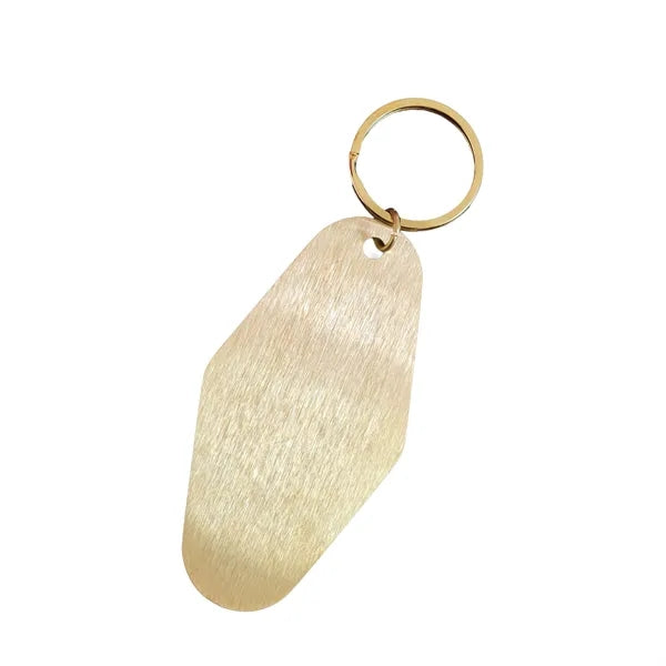 Durable Brushed Brass Vintage Style Hotel Key Tag Fob