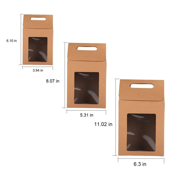 Minimalist Kraft Tote Gift Box with Transparent Window