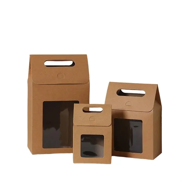 Minimalist Kraft Tote Gift Box with Transparent Window