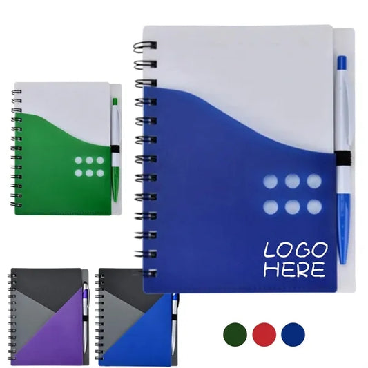 PP Hardcover Spiral Notebook with Pen