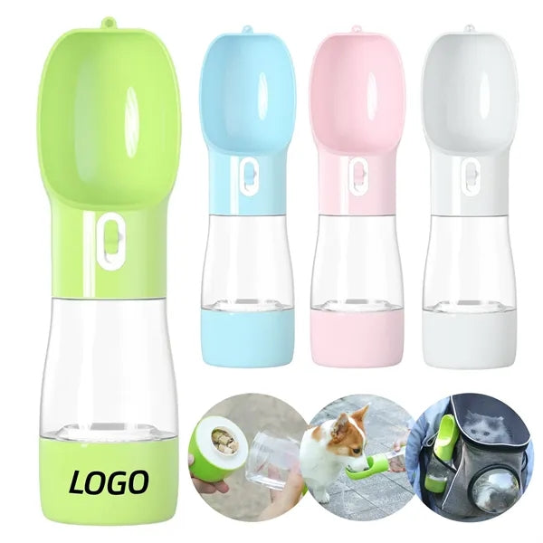 Portable Outdoor Pet Water Bottle With A Feeding Bowl