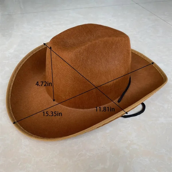 Vintage Western Brim Roll Up Cowboy Hat With Band
