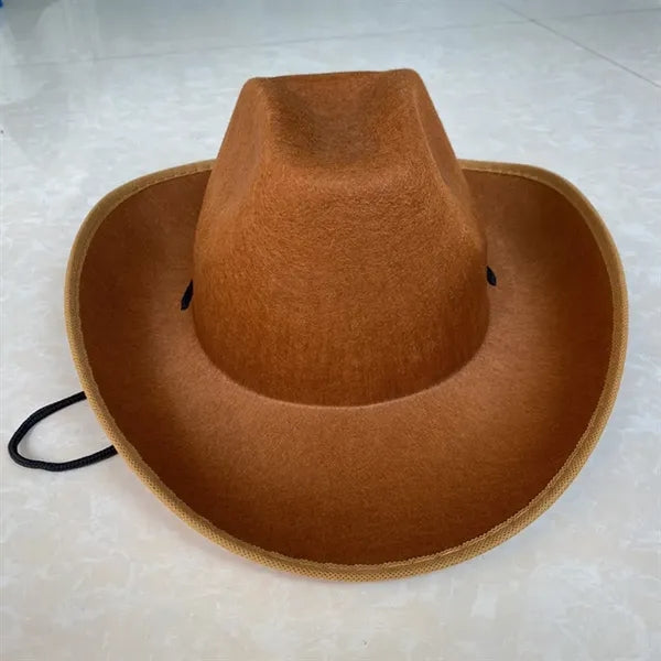 Vintage Western Brim Roll Up Cowboy Hat With Band