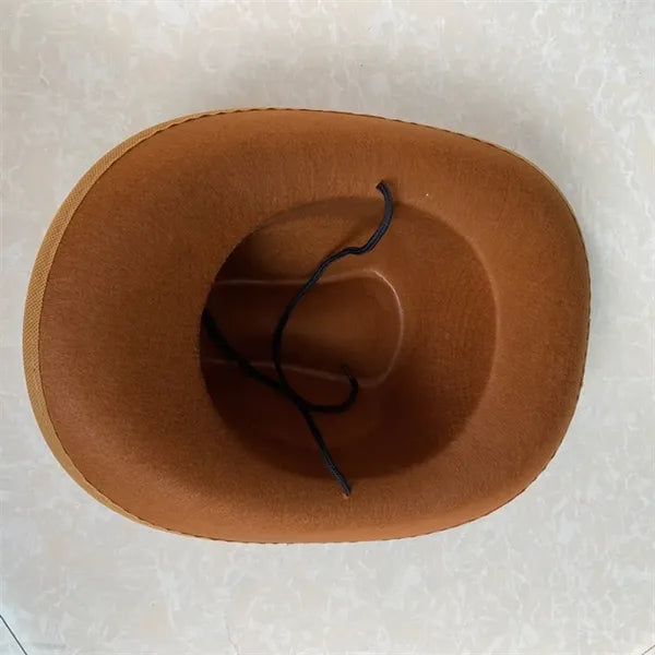 Vintage Western Brim Roll Up Cowboy Hat With Band
