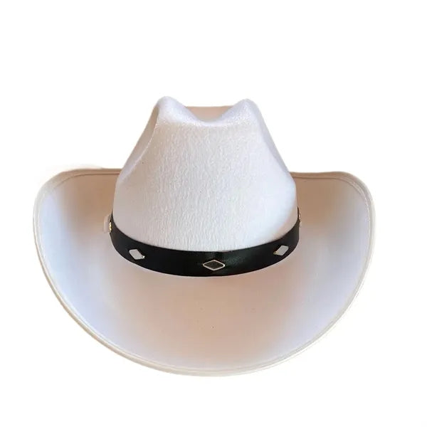 Vintage Western Brim Roll Up Cowboy Hat With Band