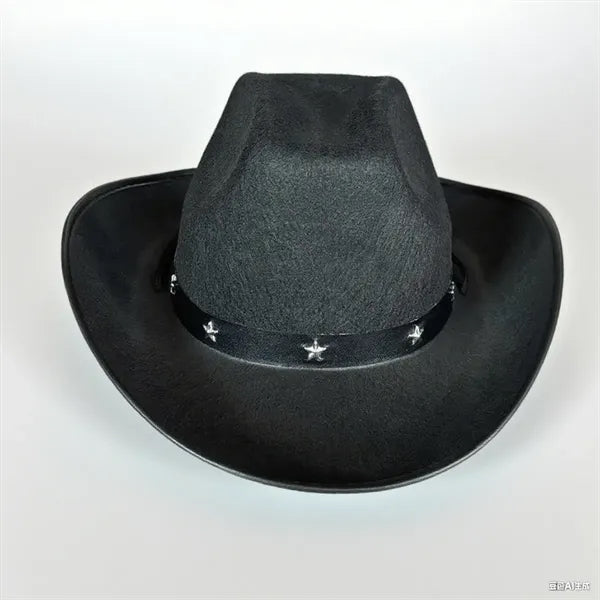 Vintage Western Brim Roll Up Cowboy Hat With Band