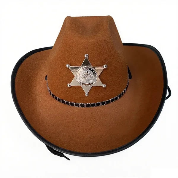 Vintage Western Brim Roll Up Cowboy Hat With Band