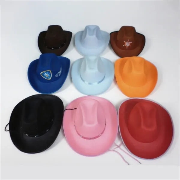Vintage Western Brim Roll Up Cowboy Hat With Band