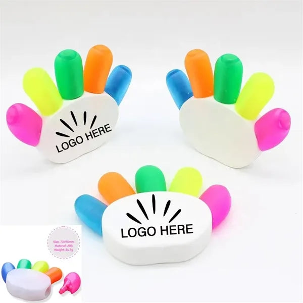 5-In-1 Hand Shape Watercolor Highlighter Pens