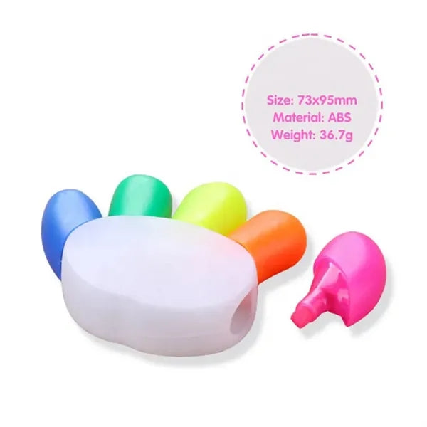 5-In-1 Hand Shape Watercolor Highlighter Pens