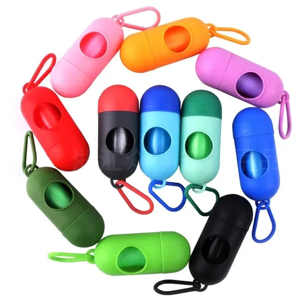 Plastic Capsule Dog Poop Bag Dispenser with 15 Bags