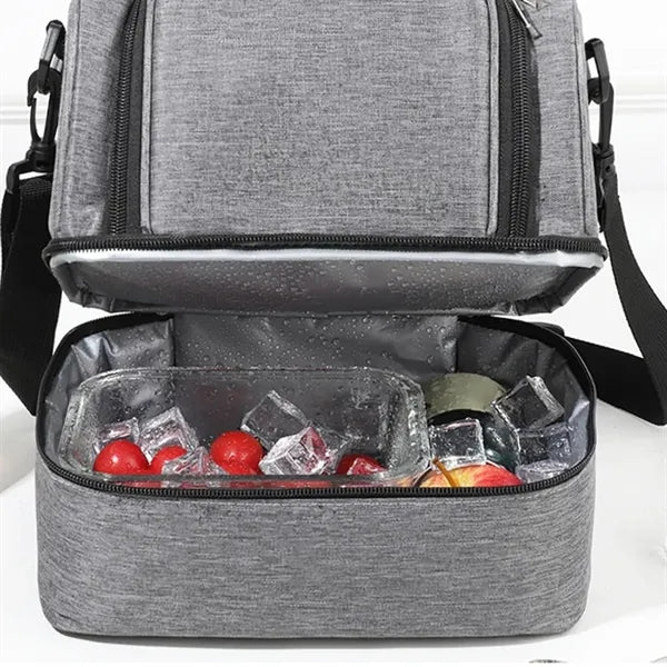 20L Insulated Dual Compartment Lunch Bag with Shoulder Strap