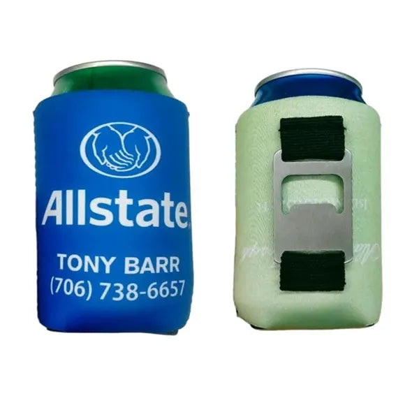 Cup Sleeve with built-in Bottle Opener on Back