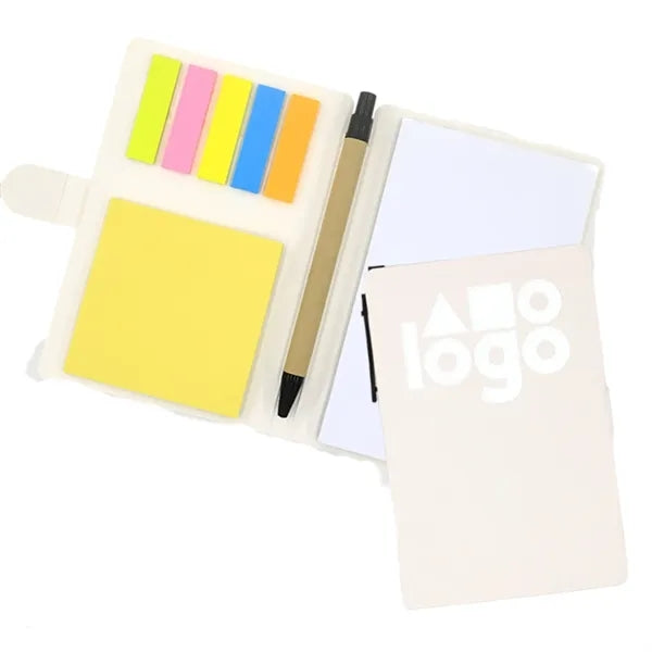 Branded Kraft Notebook Set with Pen and Sticky Notes