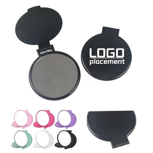 Plastic Foldable Round Flip Mini Makeup Mirror