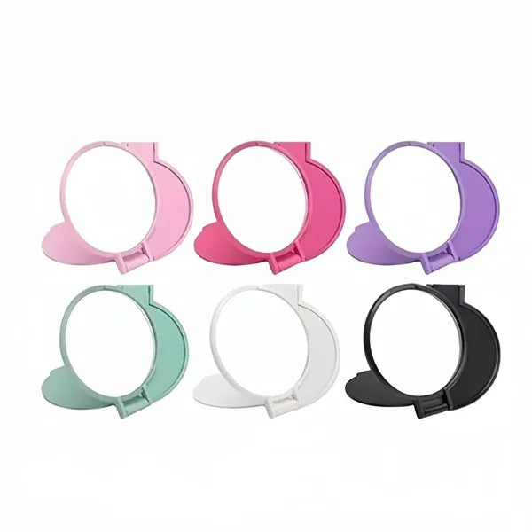 Plastic Foldable Round Flip Mini Makeup Mirror
