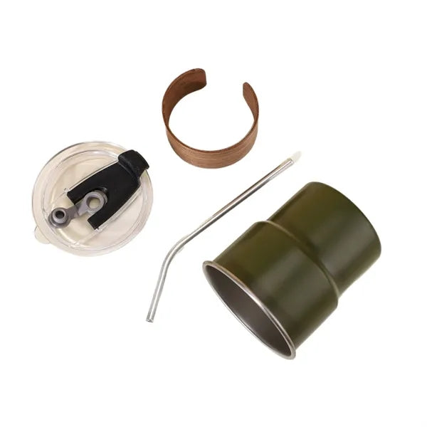 10oz Stainless Steel Casual Beer Cup With Straw