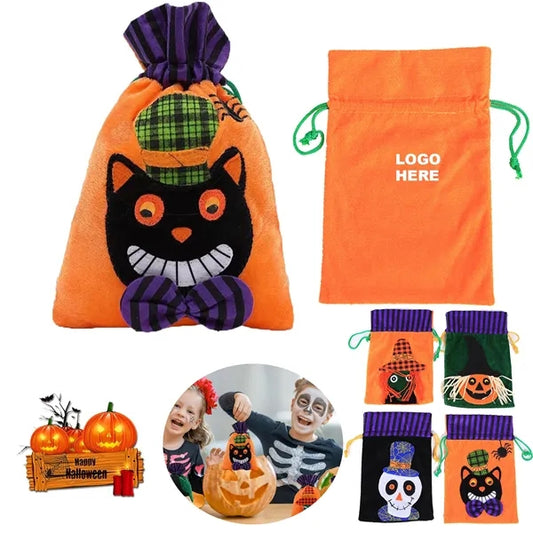 Halloween Candy Tote Velvet Trick-or-Treat Bags