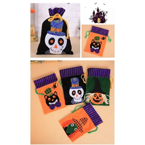 Halloween Candy Tote Velvet Trick-or-Treat Bags