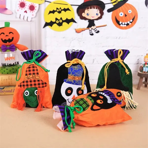 Halloween Candy Tote Velvet Trick-or-Treat Bags
