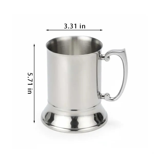 Unbreakable double wall stainless steel beer coffee mug