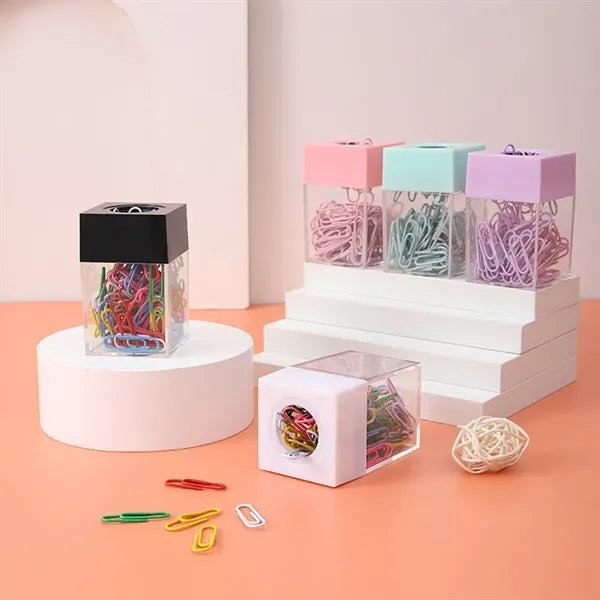 Magnetic Top Clear Boxed Paper Clips Set