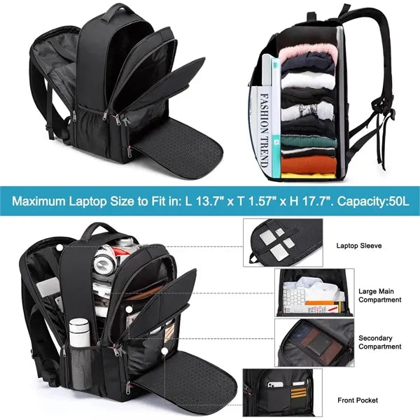 17inch Travel Backpack With Usb Charging Port