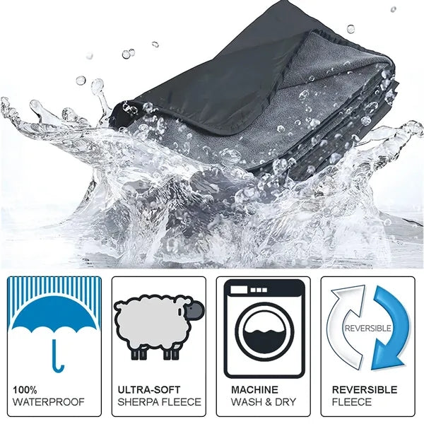 Waterproof Outdoor Blanket with Sherpa Lining