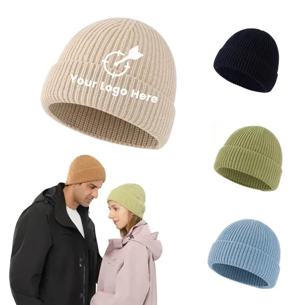 Wool Blend Knit Hat Unisex Warm Style