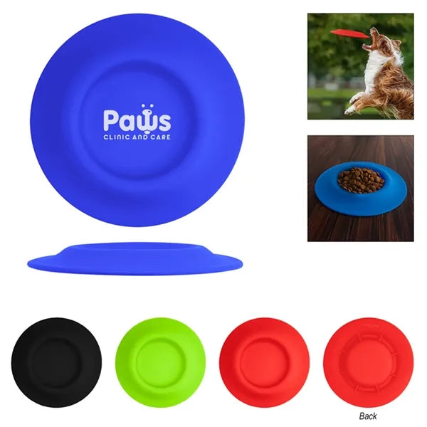 2-In-1 Silicone Flying Disc Pet Bowl
