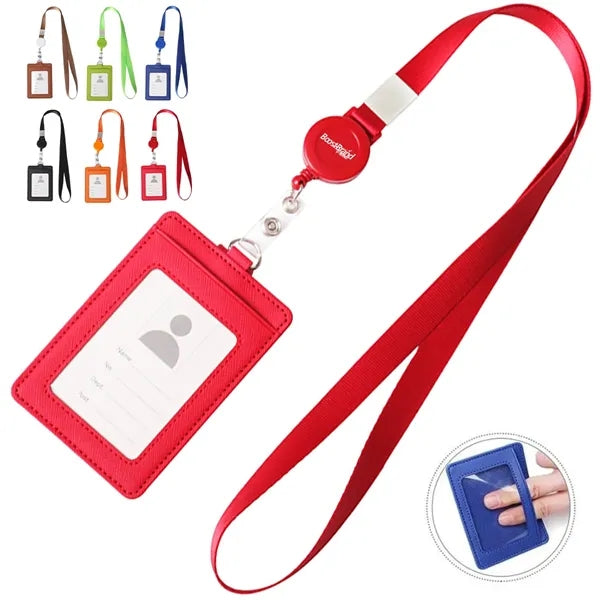 Retractable ID Badge Reel Holder with Lanyard