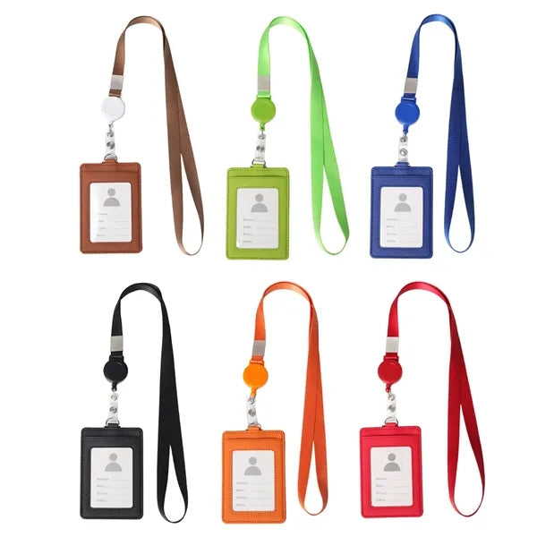 Retractable ID Badge Reel Holder with Lanyard